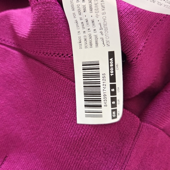 Adolfo Domínguez Magenta Ribbed Knit Sweater Women’s Small Long Sleeve Crew Neck - Picture 12 of 13